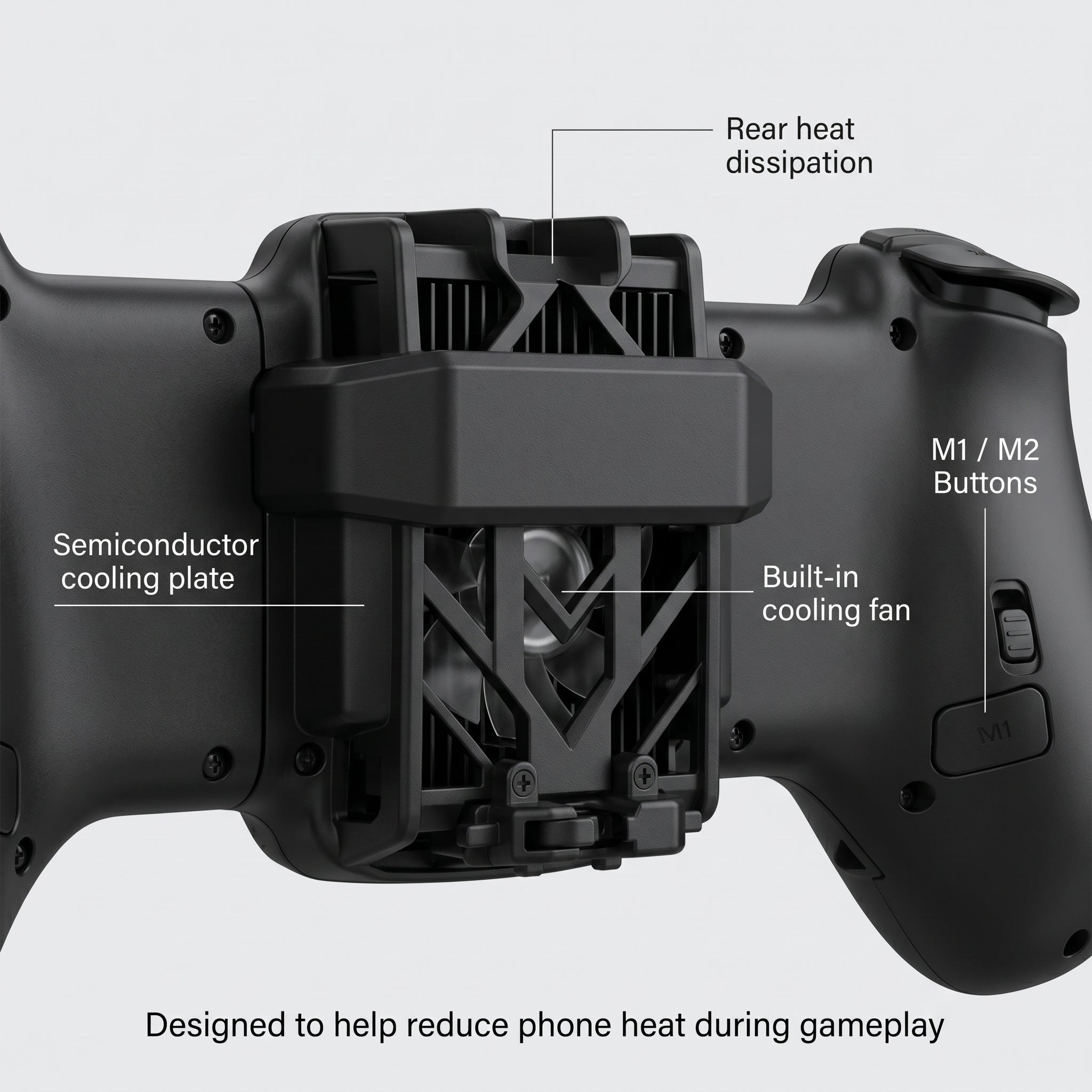JK02 Cooling Game Controller for Android, iOS, Switch & PC — Wireless Mobile Gaming Controller with Built-In Fan