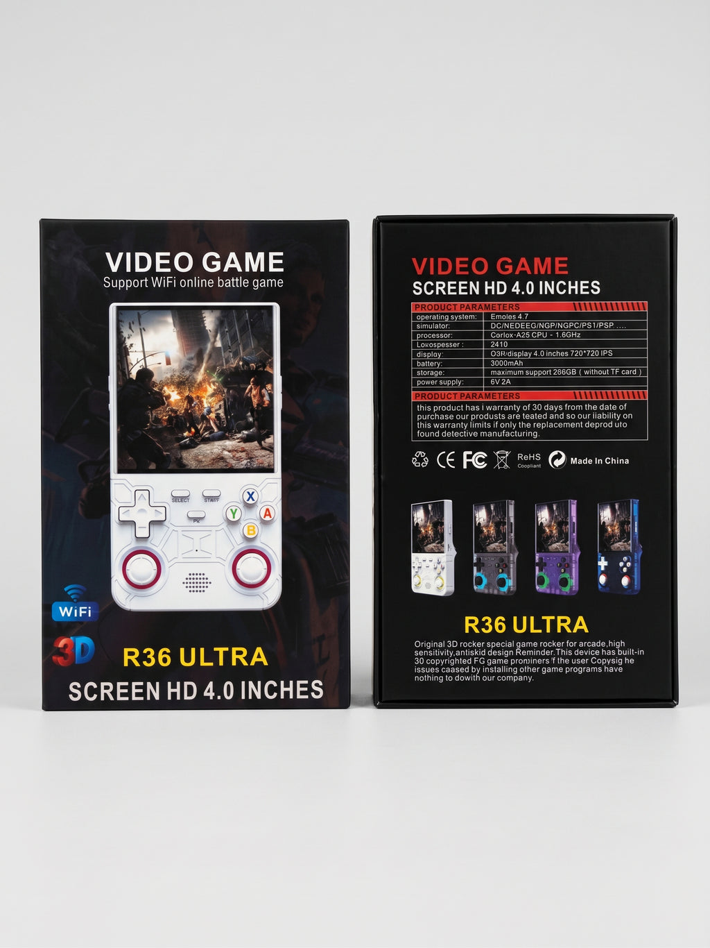 R36 Ultra Handheld Retro Game Console – 4.0" IPS Screen, 20,000+ Games, 3500mAh Battery