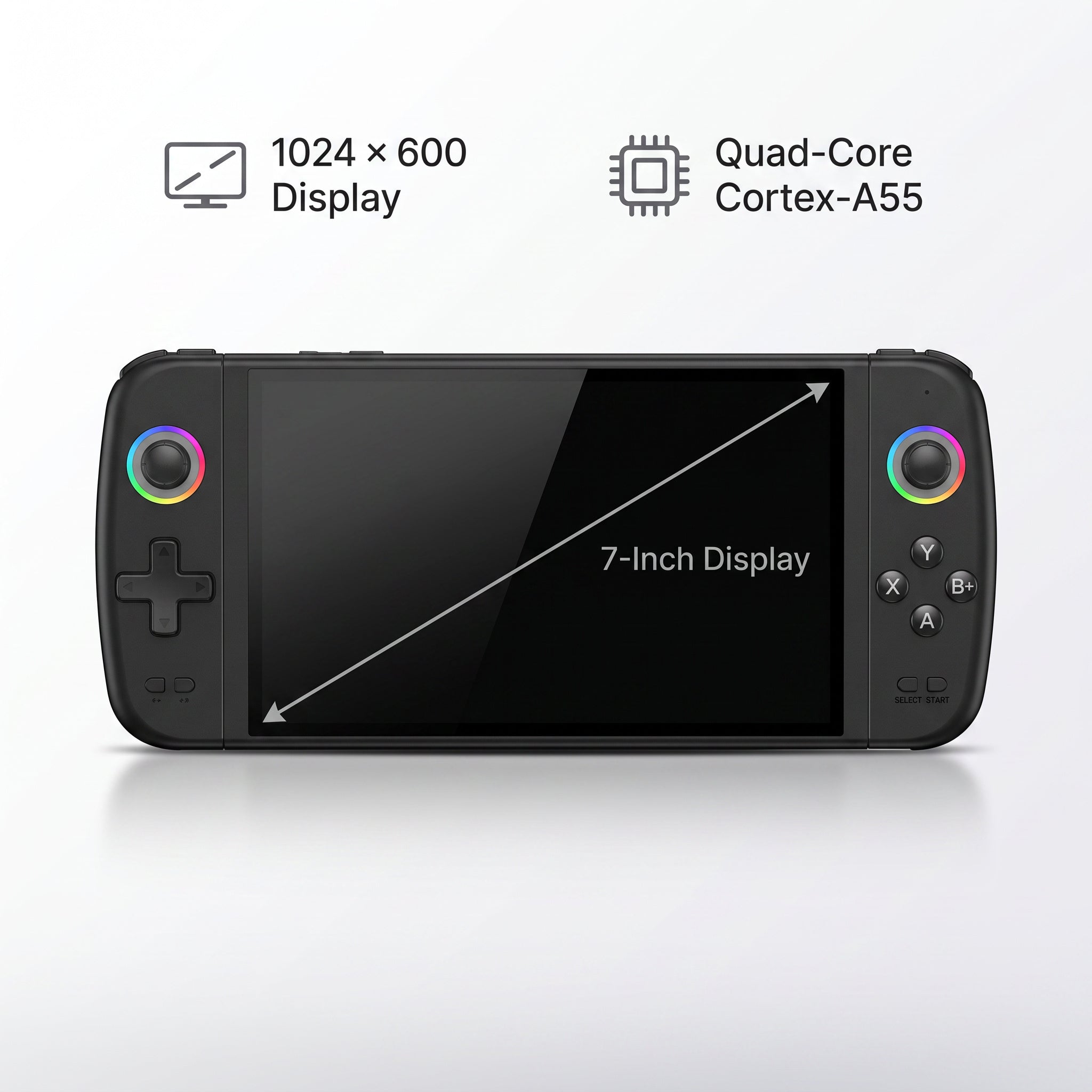 M27 Retro Handheld Game Console – 7-Inch Display with RGB Joysticks