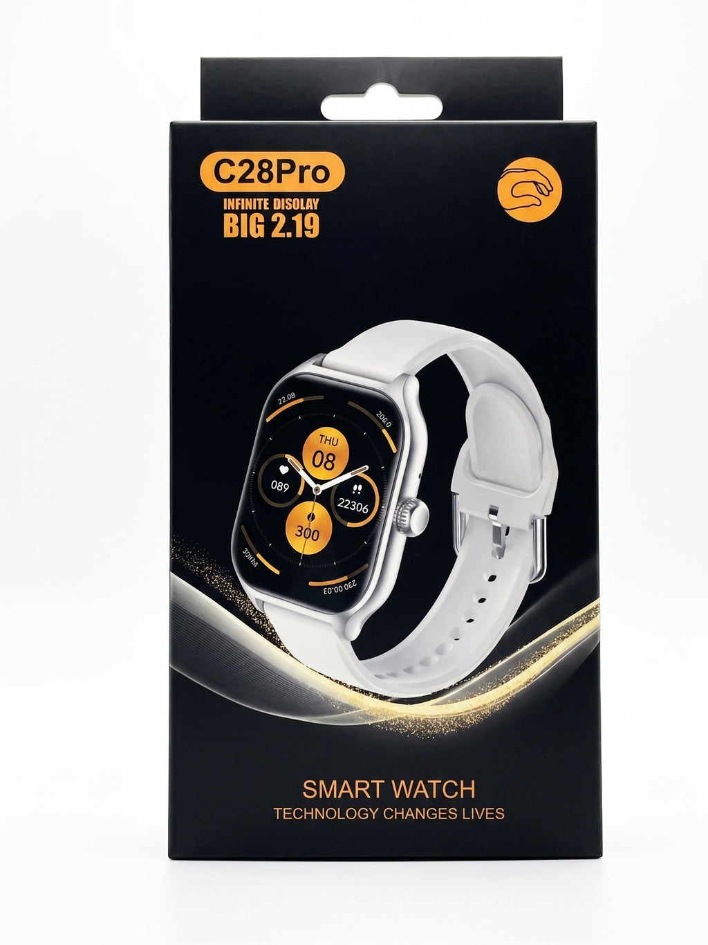 C28 Pro 2.19-Inch Smart Watch with Fitness, Call & Message Features