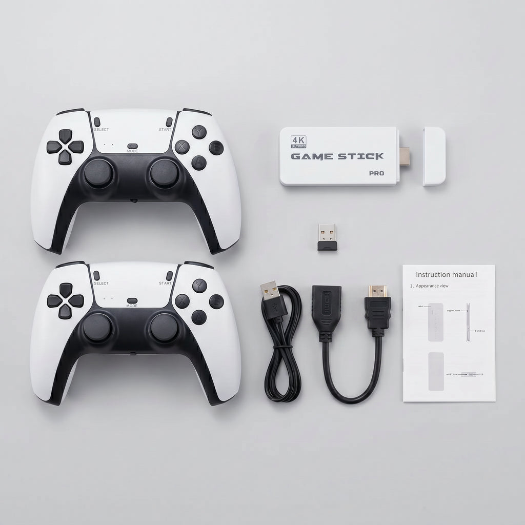 M15 Plus 2.4G Wireless Retro Game Stick — 64GB, Dual Controllers, HDMI Output