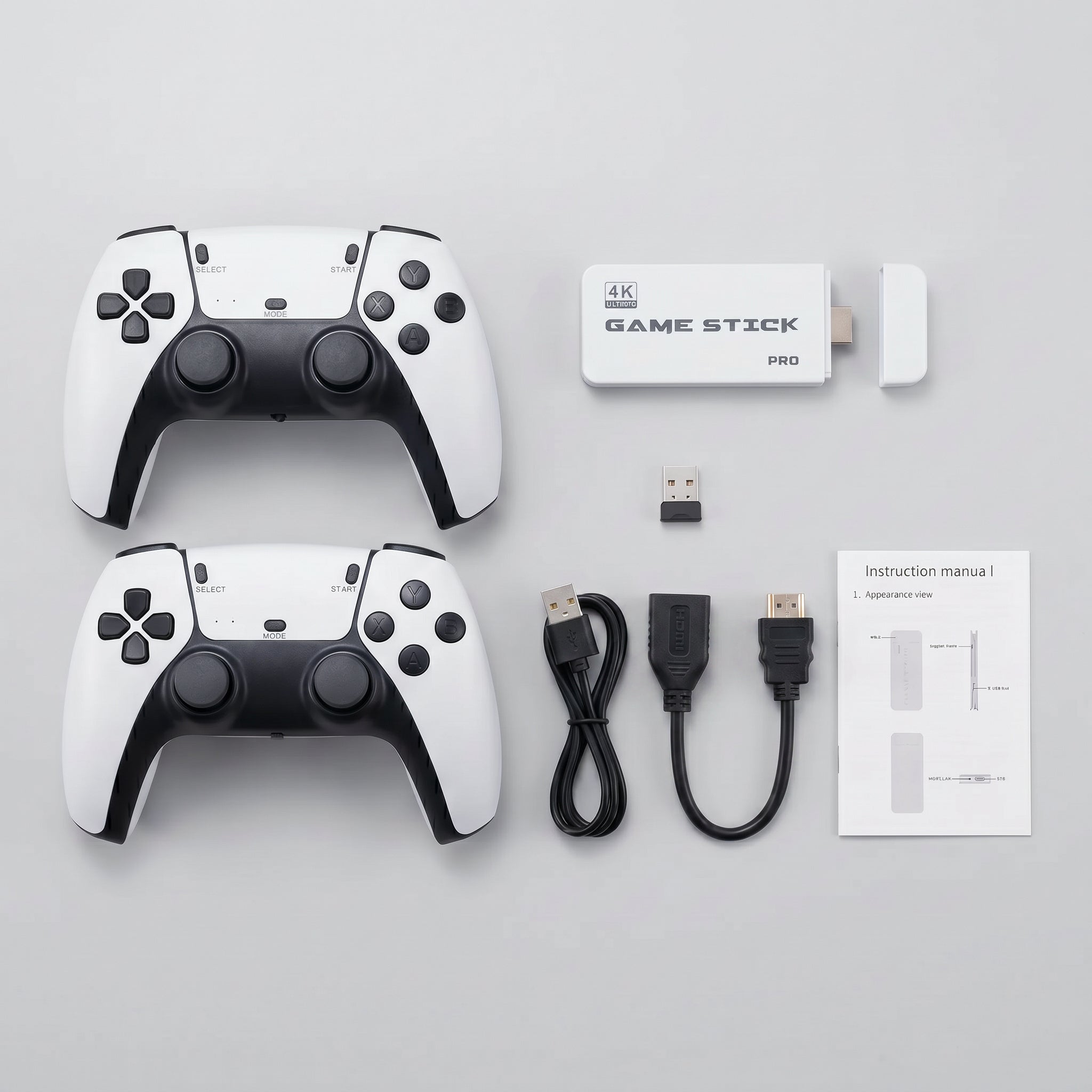 M15 Plus 2.4G Wireless Retro Game Stick — 64GB, Dual Controllers, HDMI Output