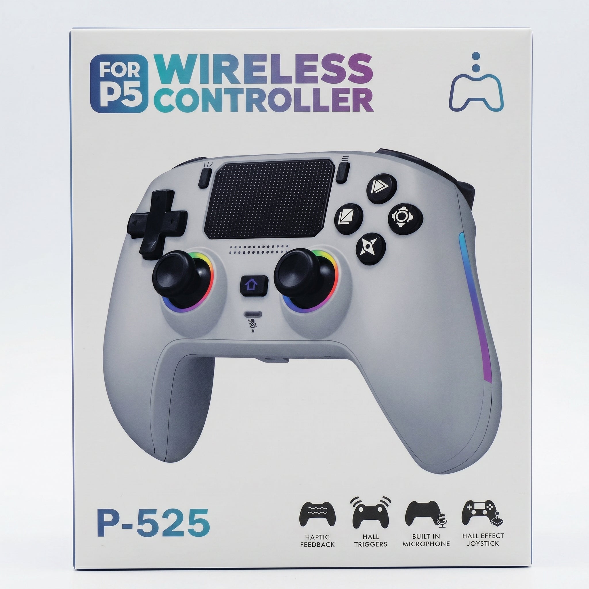 P-525 Wireless Game Controller — Hall Effect Joysticks, RGB Lighting, USB-C Charging