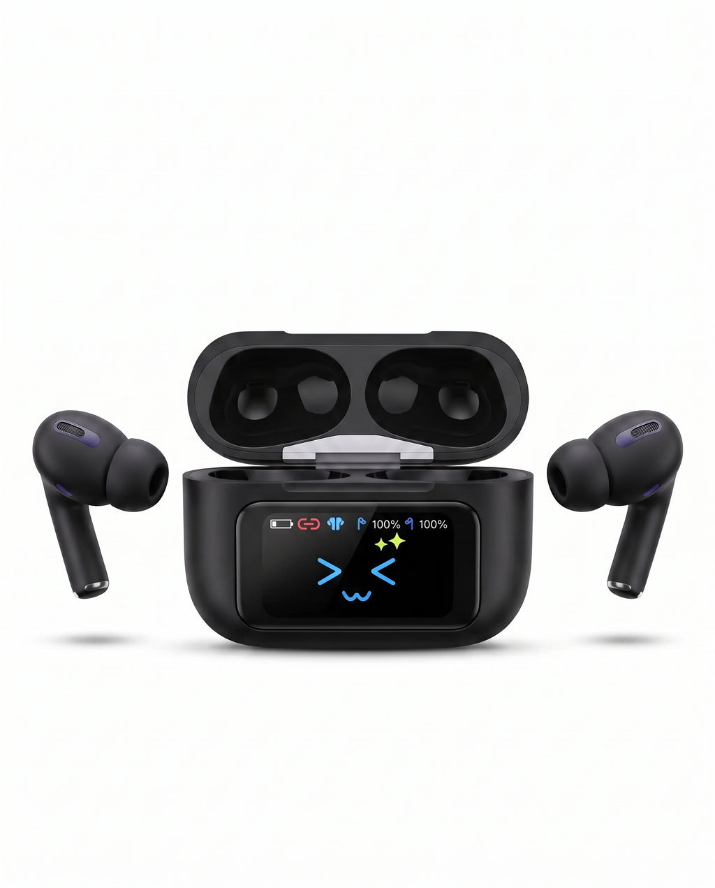A9 Pro AI Translation Wireless Earbuds with Touchscreen Case, ANC/ENC – Black or White