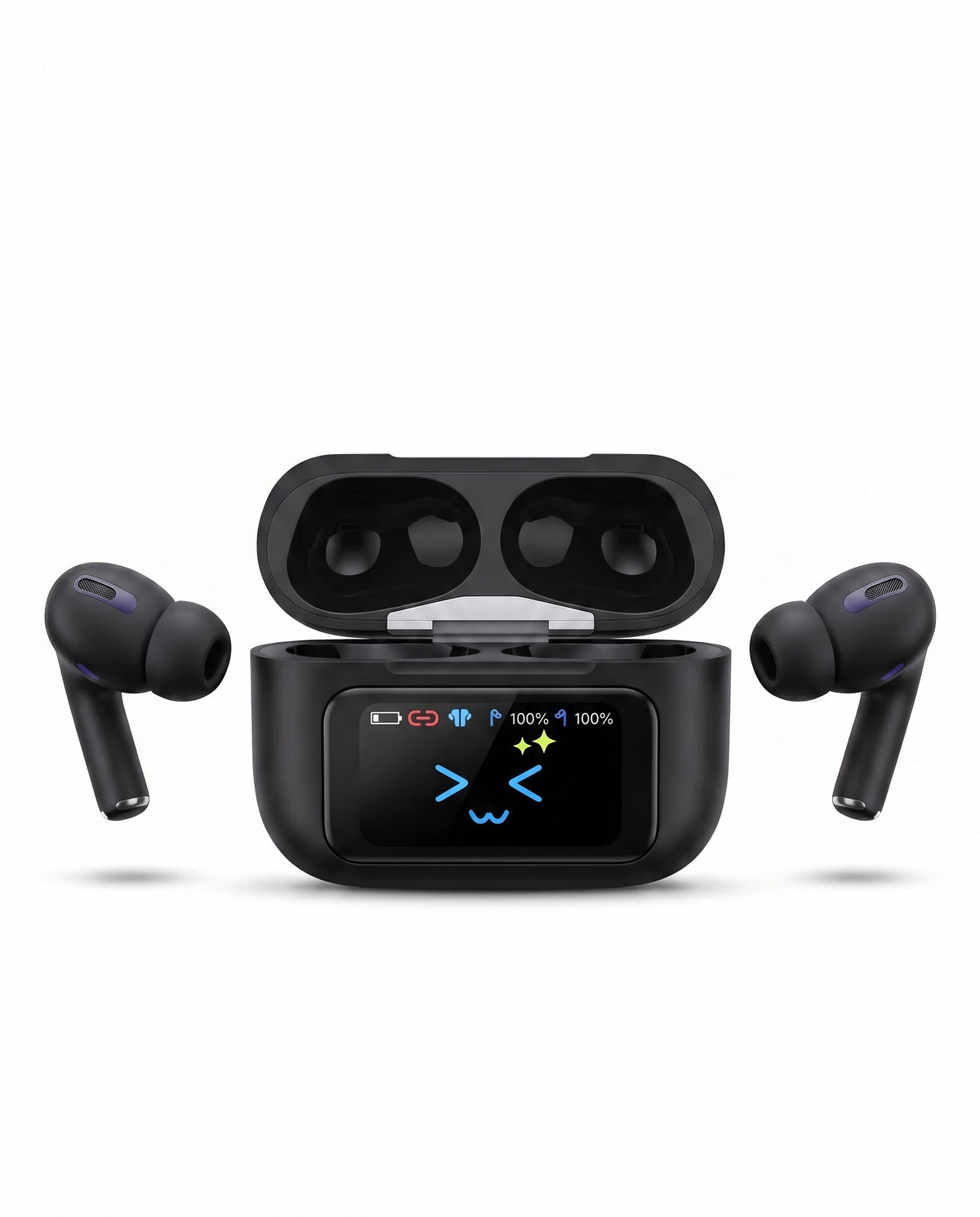 A9 Pro AI Translation Wireless Earbuds with Touchscreen Case, ANC/ENC – Black or White