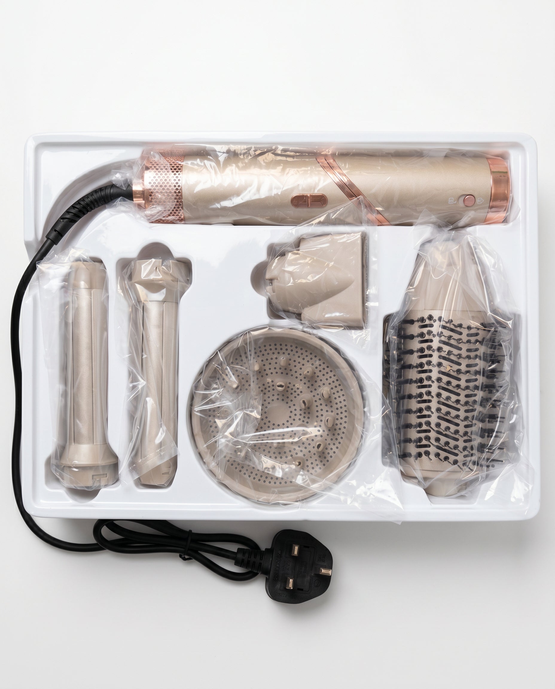 Premium Foldable Hair Dryer & Multi-Styler Set with Curling, Brush, Diffuser and Concentrator Attachments