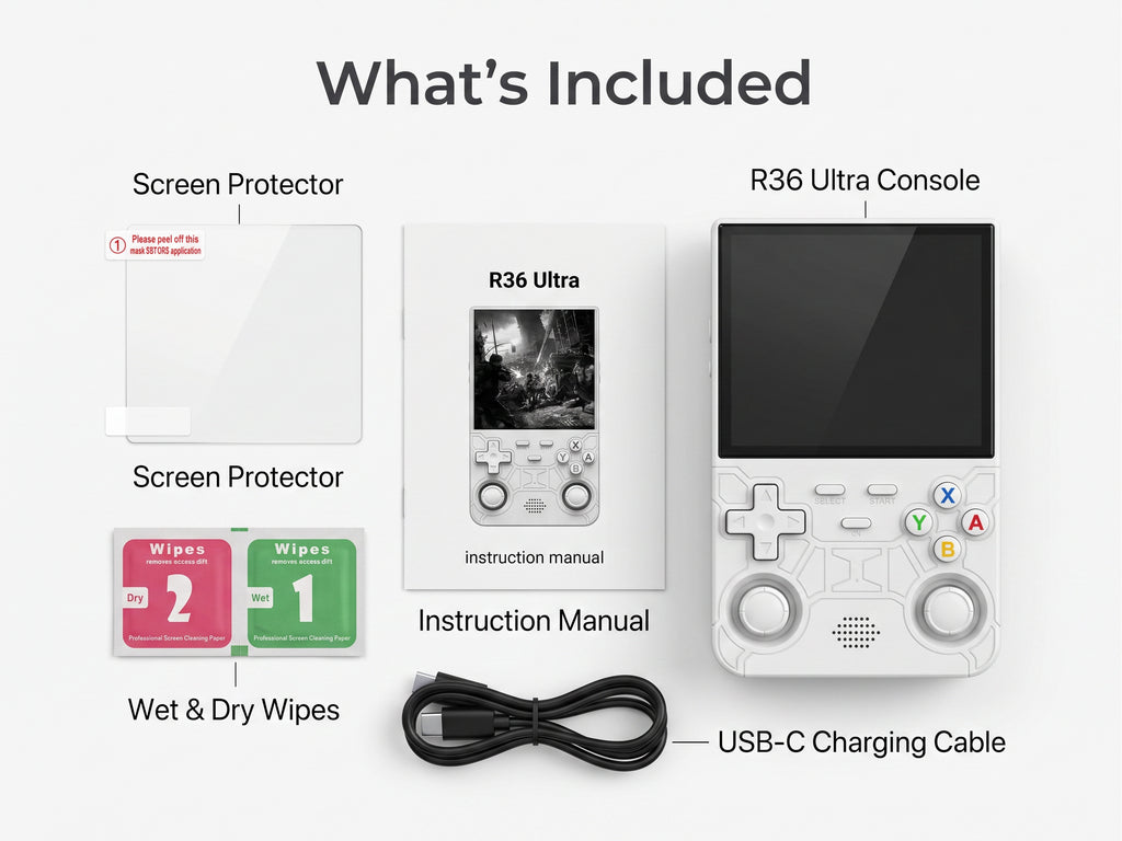 R36 Ultra Handheld Retro Game Console – 4.0" IPS Screen, 20,000+ Games, 3500mAh Battery