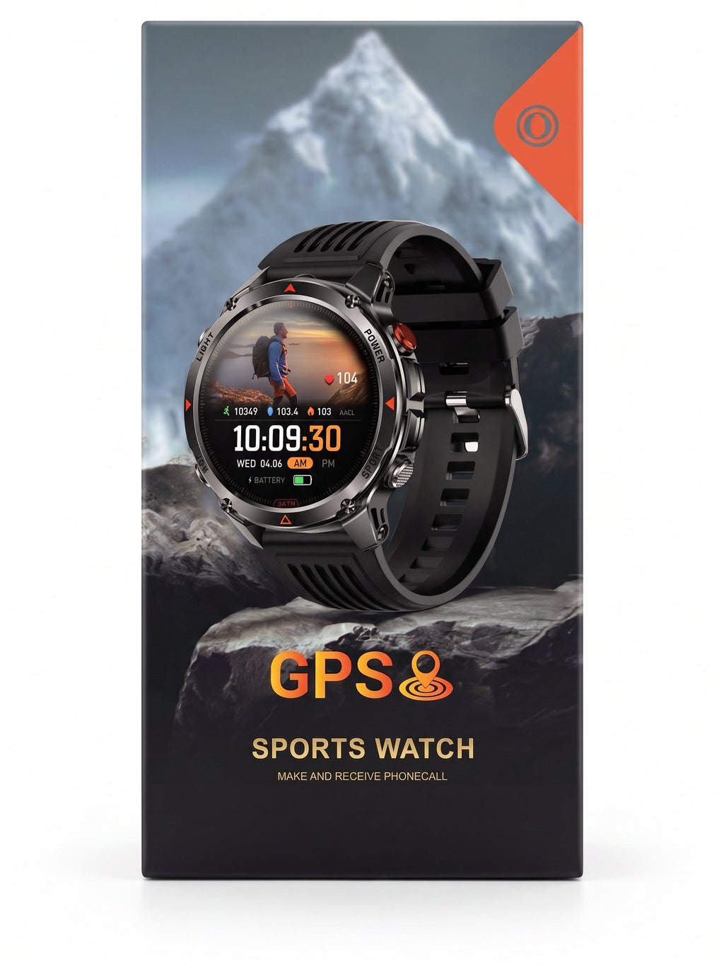 HT31 Rugged Smart Watch – Outdoor Style Fitness Watch with Flashlight & 3ATM Water Resistance