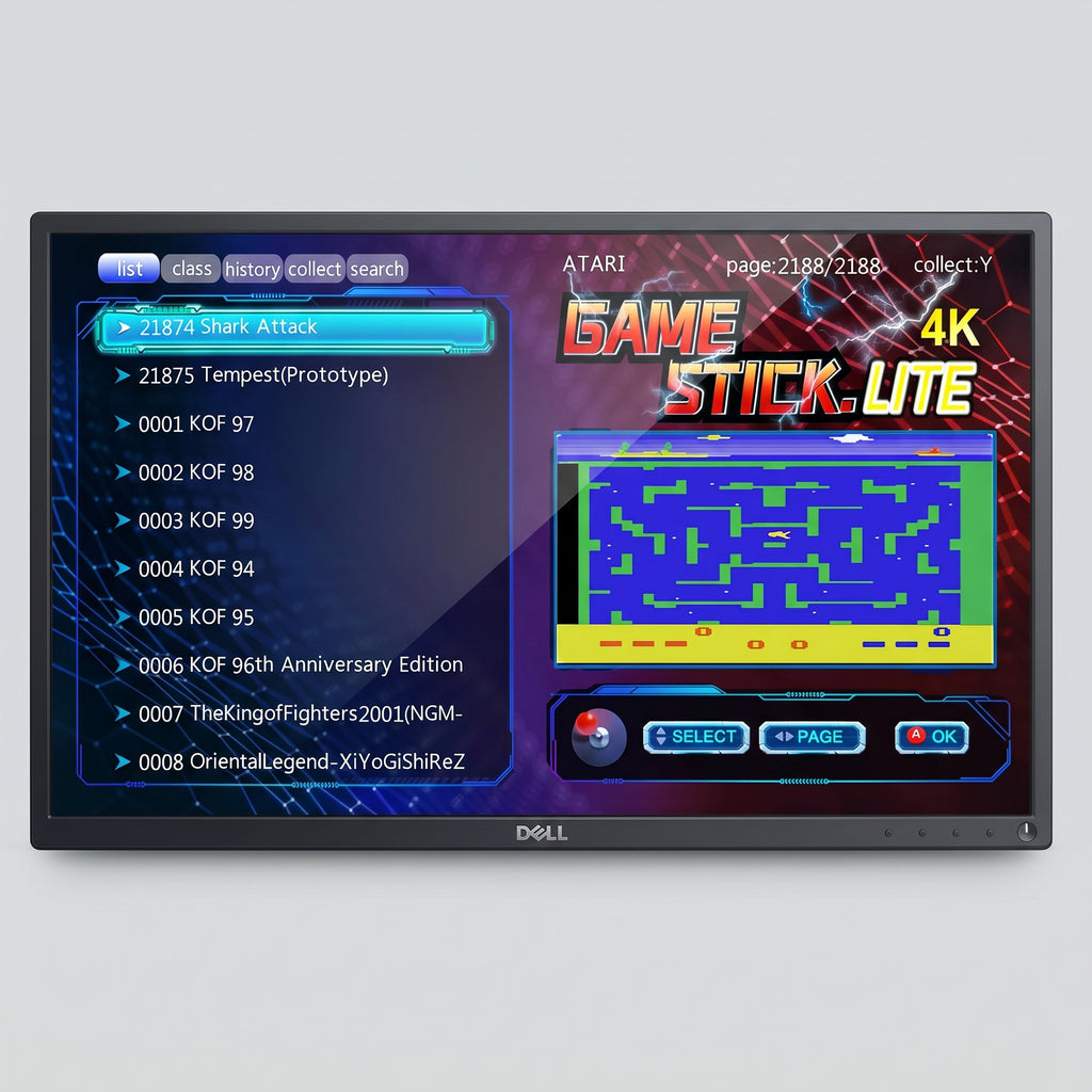 4K Game Stick Lite — 2.4G Wireless Retro Game Stick with 2 Controllers & 64GB Card
