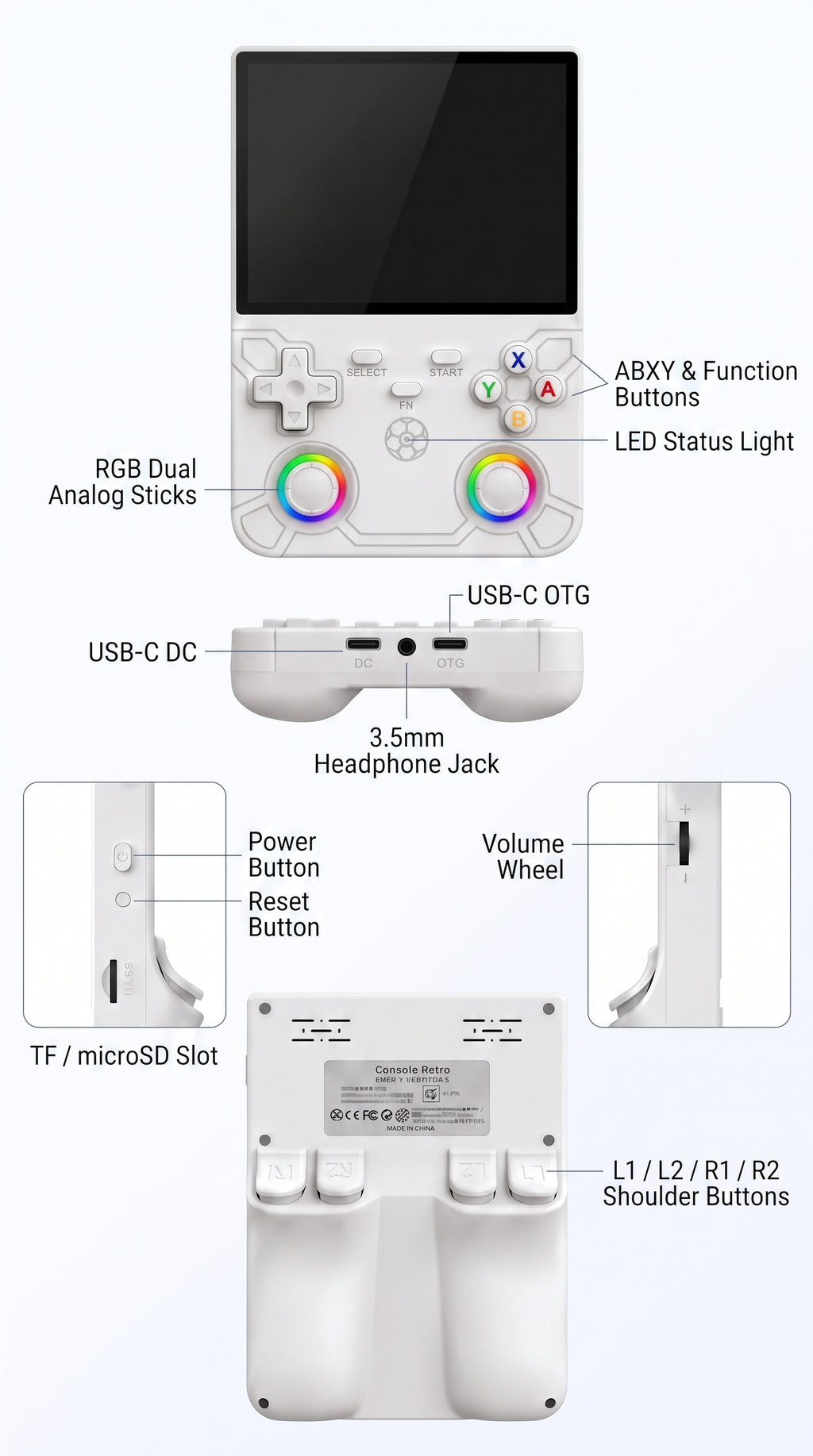 R36 Ultra X Retro Handheld Game Console – 4.5" IPS Display, 64GB, RGB Joysticks