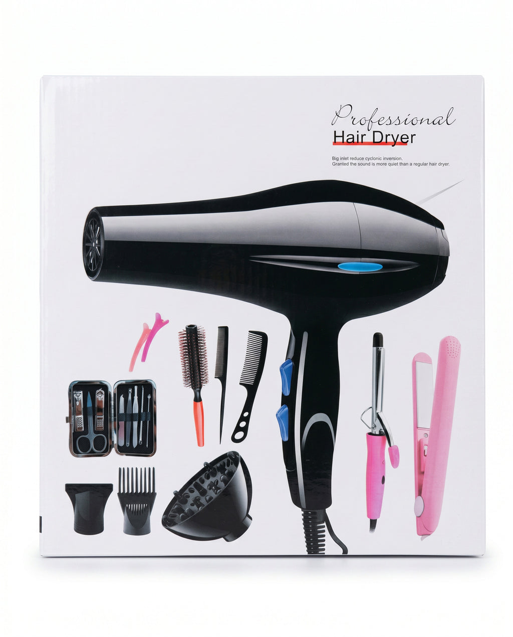 Basic Hair Dryer with Styling Accessories – Plastic Body