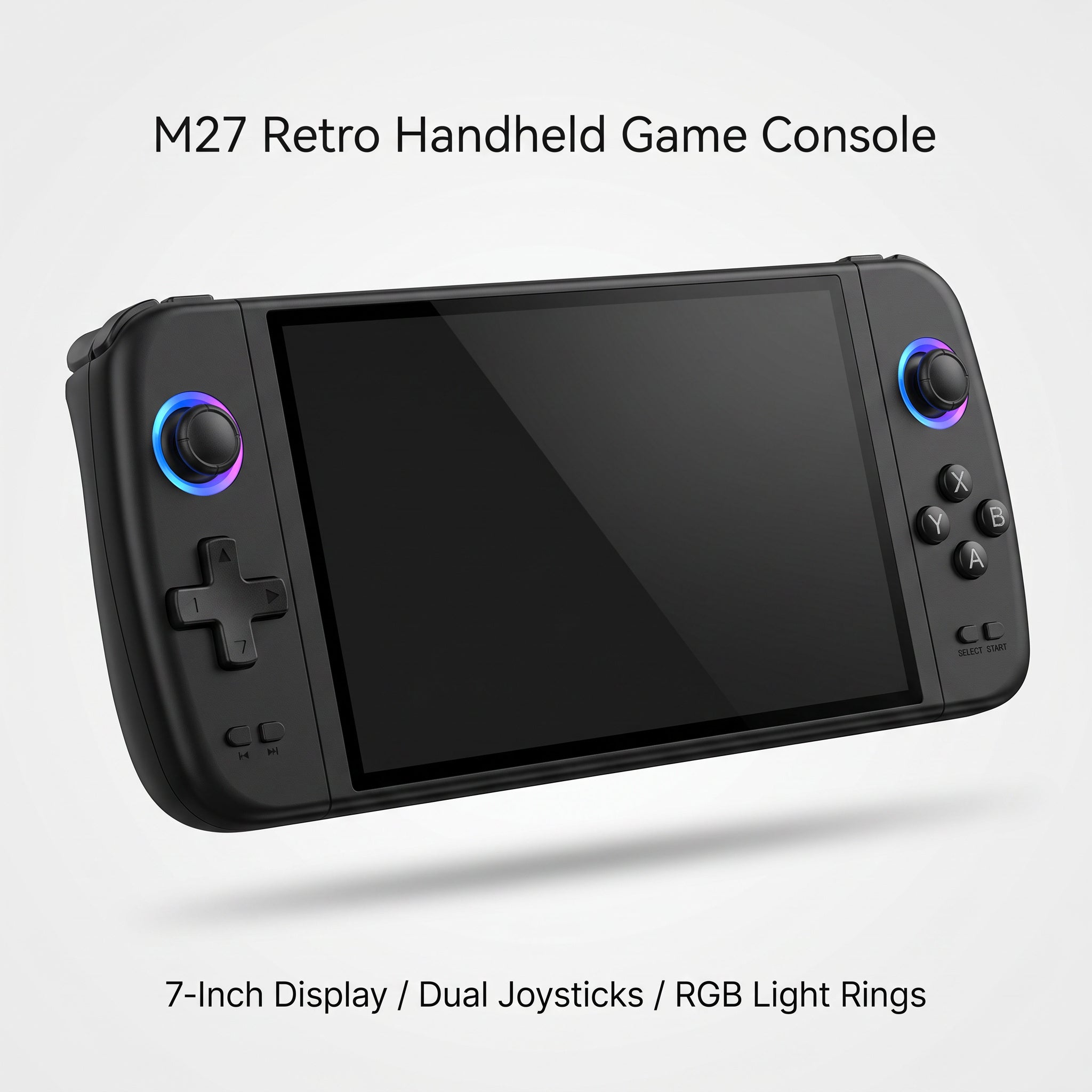 M27 Retro Handheld Game Console – 7-Inch Display with RGB Joysticks