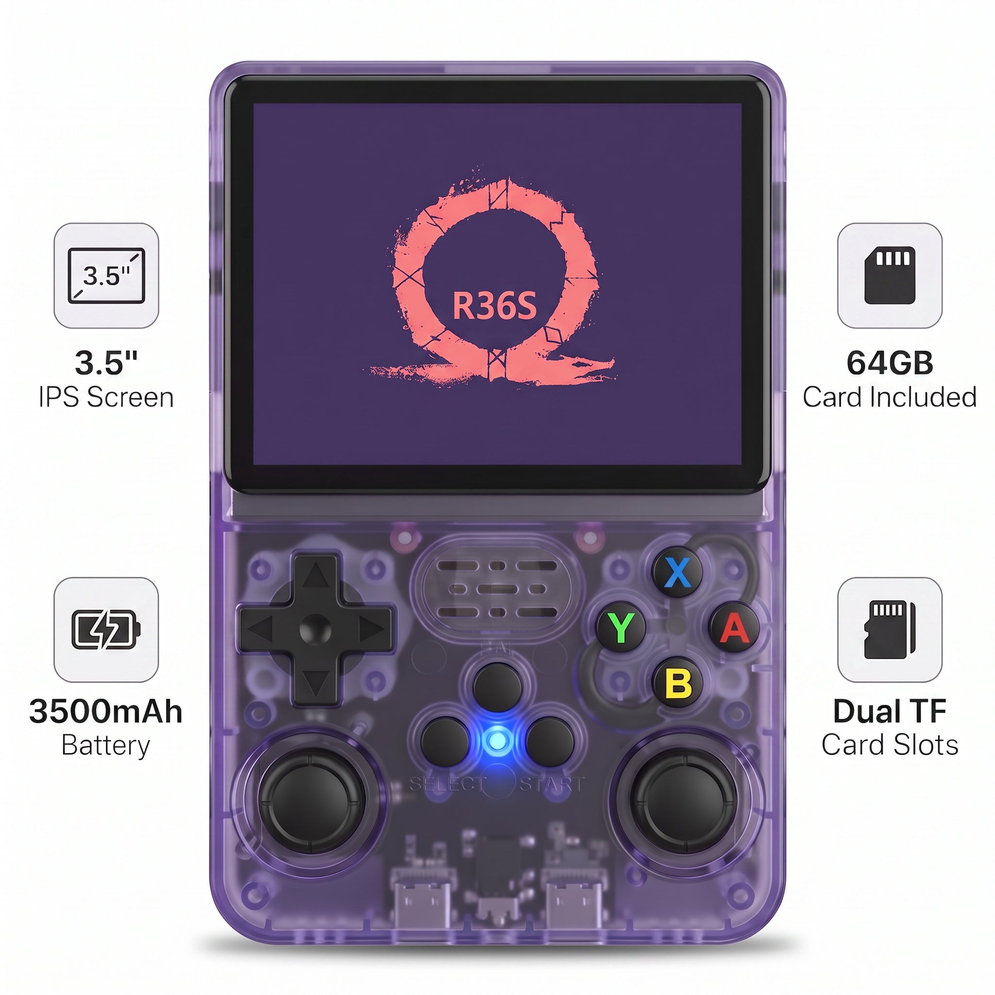 R36S 3.5" IPS Handheld Retro Game Console 20,000+ Games Portable Player