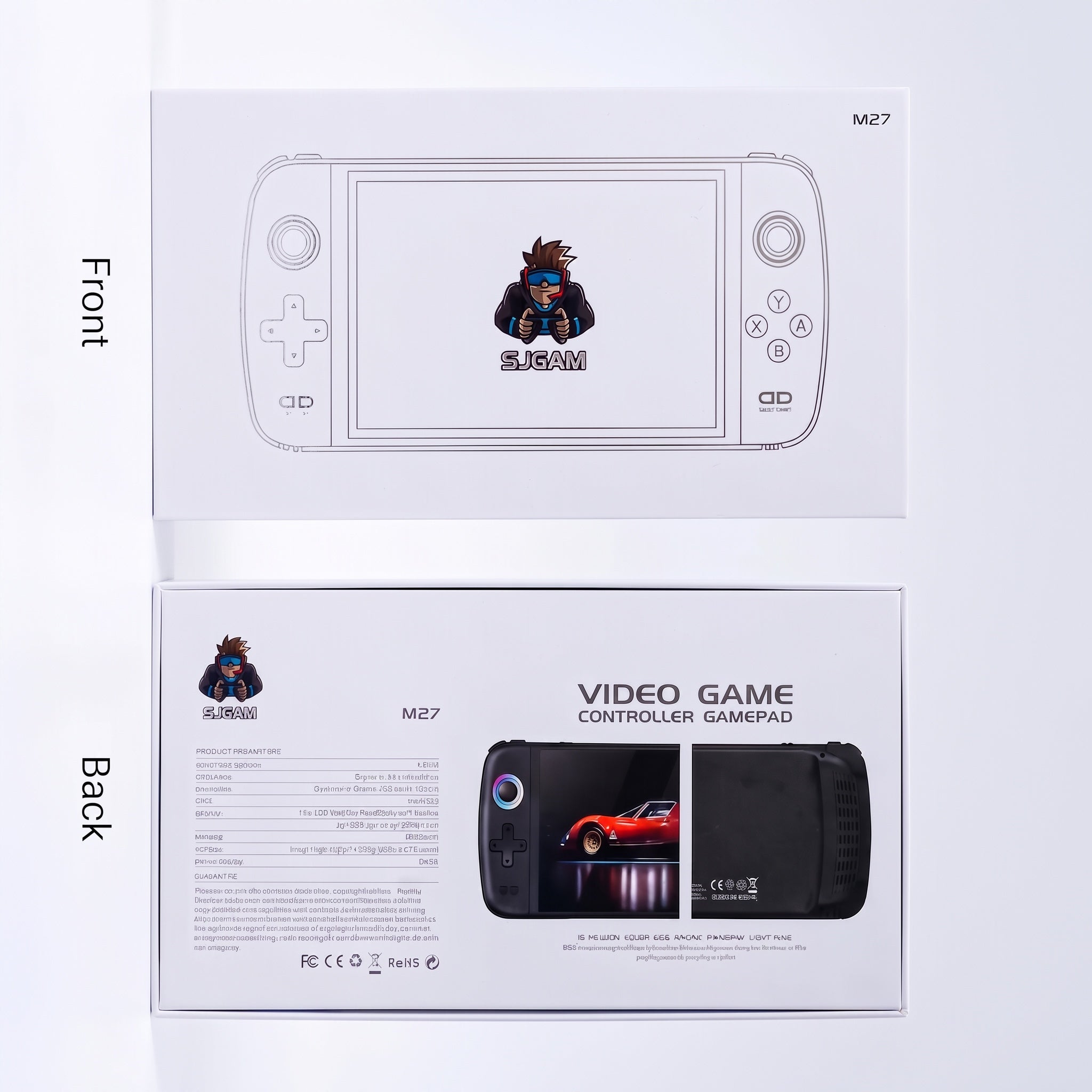 M27 Retro Handheld Game Console – 7-Inch Display with RGB Joysticks