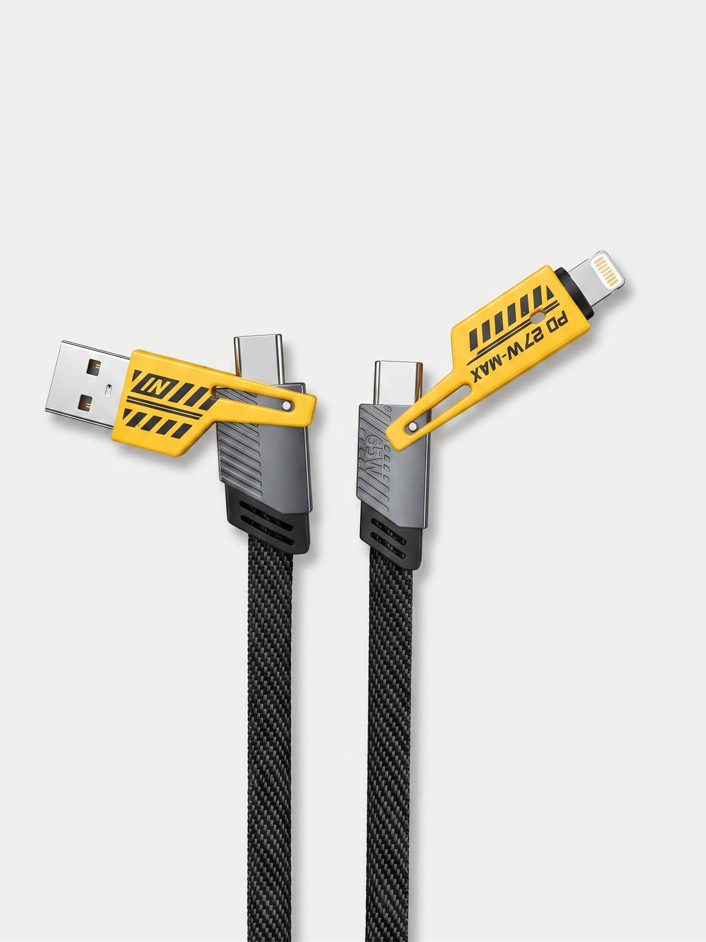 2-in-2 Fast Charging Cable (4.5ft / 1.5m)| USB-A / USB-C to Lightning + USB-C
