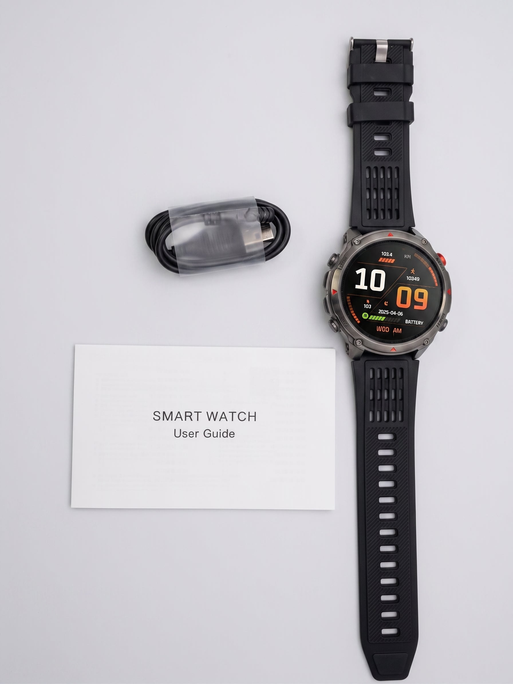 HT31 Rugged Smart Watch – Outdoor Style Fitness Watch with Flashlight & 3ATM Water Resistance